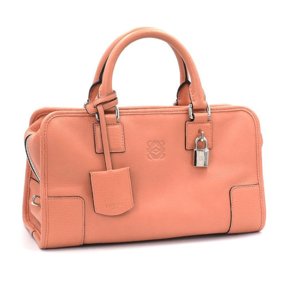 Loewe Amazona Leather Orange Anagram Handbag Bag Tote Horizontal